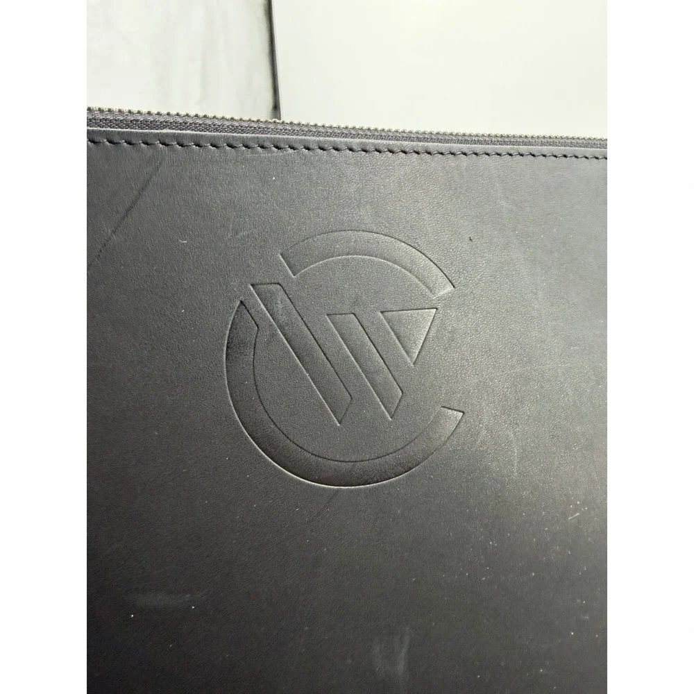 Korchmar Grant Leather Tech Sleeve Portfolio Mens OS Black Zippered Z1068BL